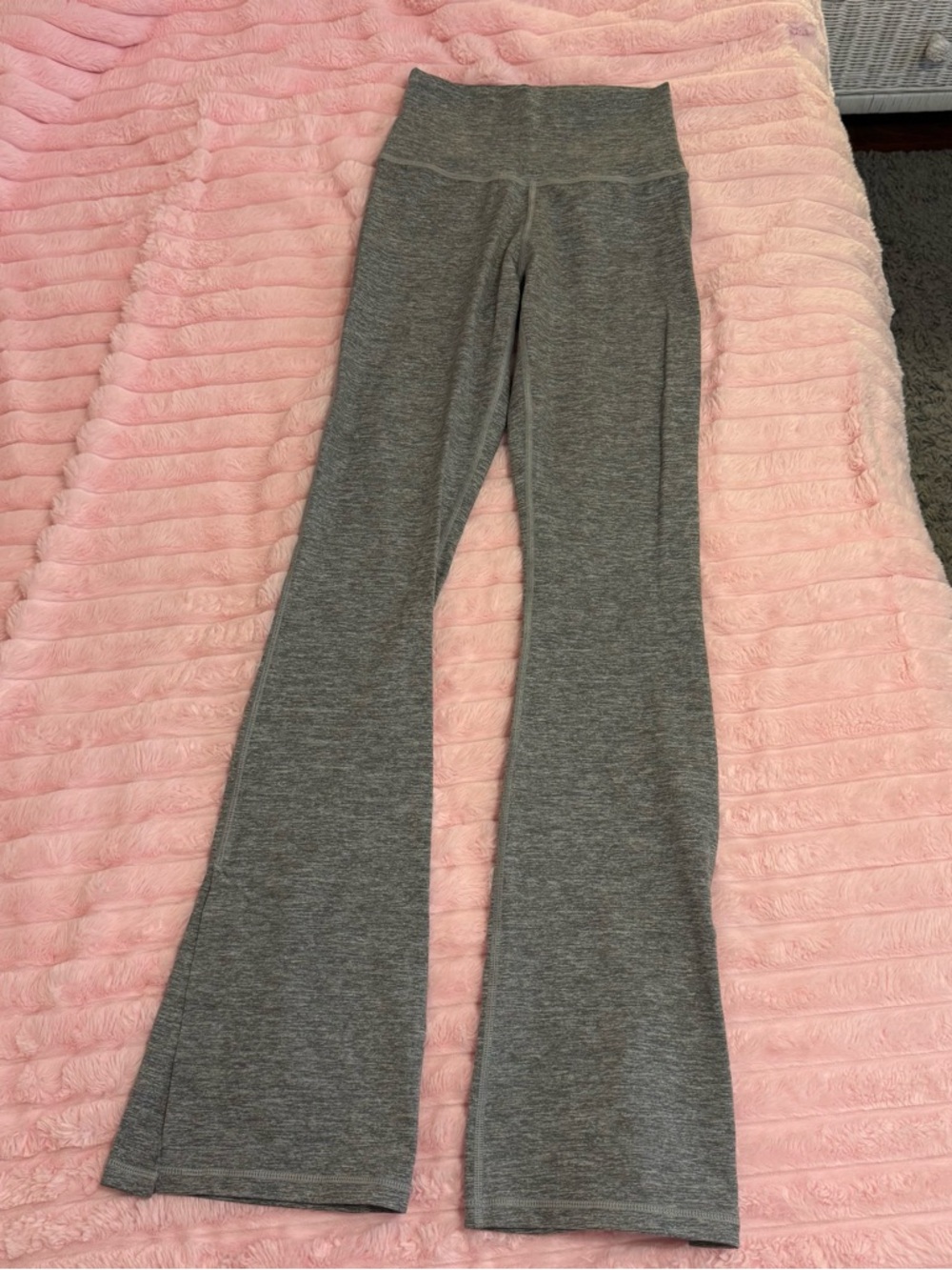 aerie heather gray split hem bootcut/flare leggings